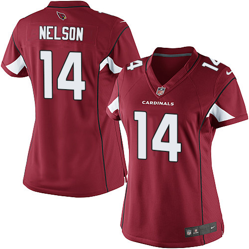 Women's Limited J.J. Nelson Nike Jersey Red Home - #14 NFL Arizona Cardinals